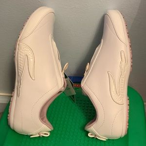 Women’s Lacoste slip on, white with zip sneaker